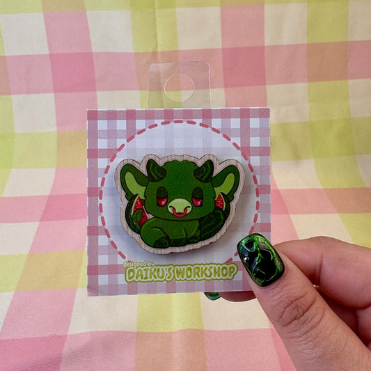 Watermelon Cow Printed Wooden Pin