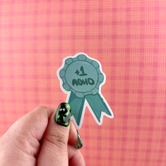 +1 ADHD Matte Glitter Vinyl Sticker