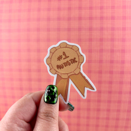#1 Autistic Matte Glitter Vinyl Sticker