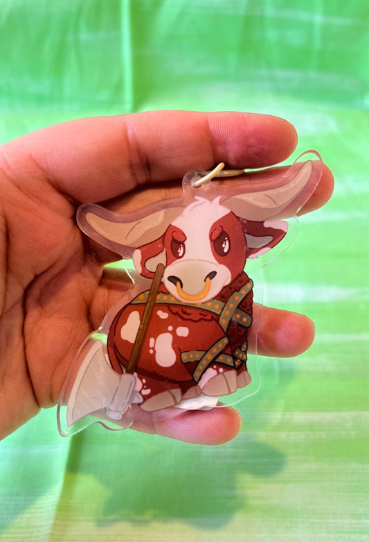Barbarian DnD Cow Keychain