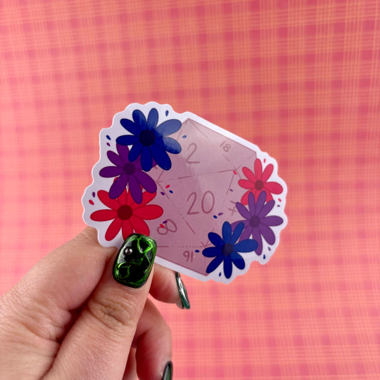 Bisexual Pride d20 Glossy Vinyl Sticker