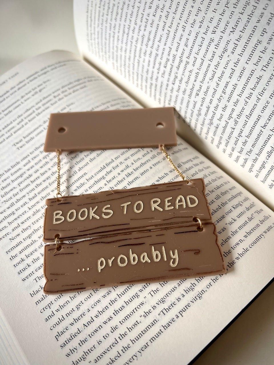 "Books to read...Probably" Acrylic Hanging Sign