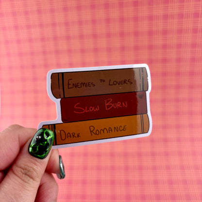 Favourite Book Tropes Glossy Vinyl Sticker