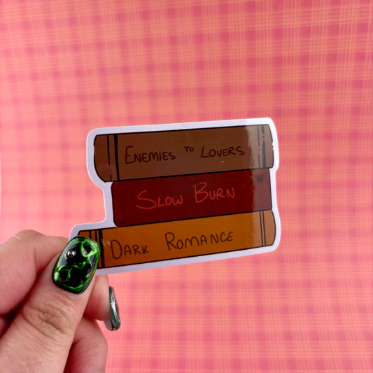 Favourite Book Tropes Glossy Vinyl Sticker