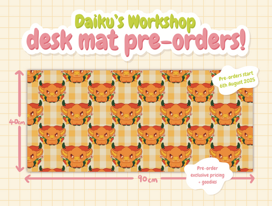 [PREORDER] Chilli Pepper Cow Desk Mat