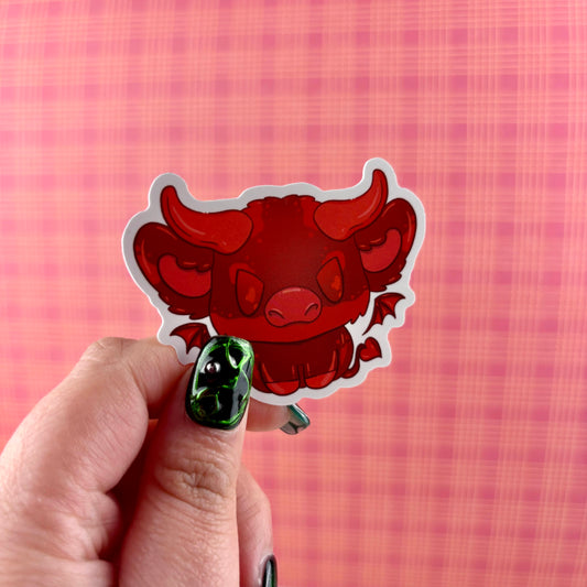Demon Devil Cow Sticker