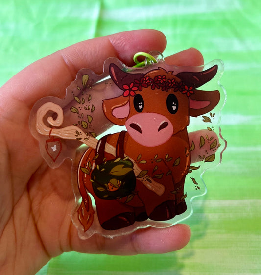 Druid DnD Cow Keychain