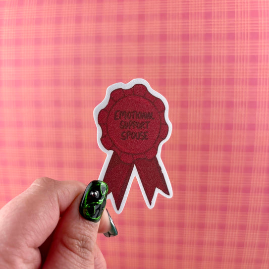 Emotional Support Spouse Matte Glitter Vinyl Sticker
