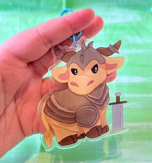 Fighter DnD Cow Keychain