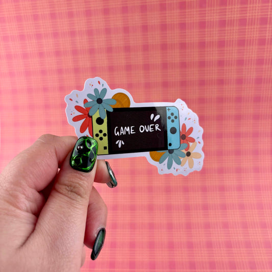 Game Over Console Glossy Vinyl Sticker