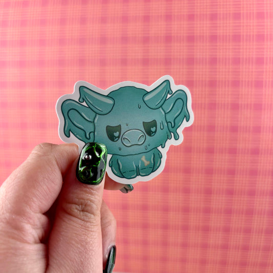 Gelatinous Cube Cow Sticker