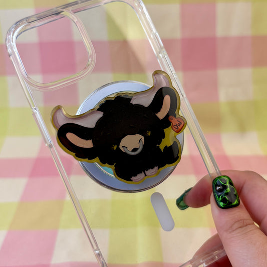 Highland Cow Magnetic Phone Grip