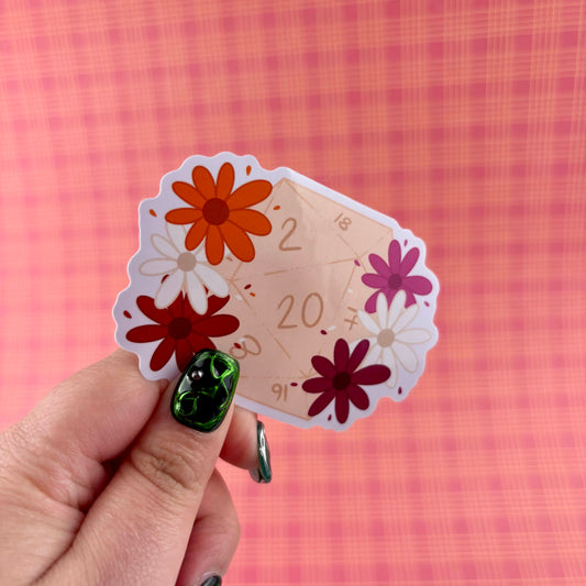 Lesbian Pride d20 Glossy Vinyl Sticker