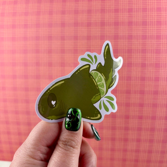 Lime Shark Glossy Vinyl Sticker