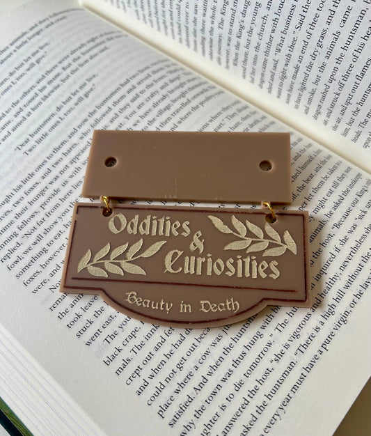 “Oddities & Curiosities” Hanging Acrylic Sign