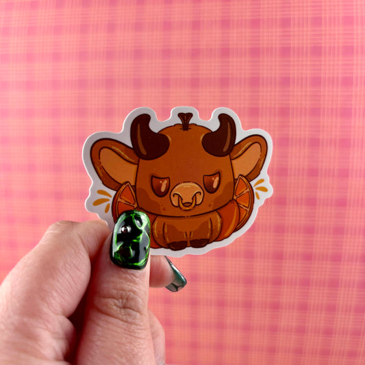 Orange Cow Sticker