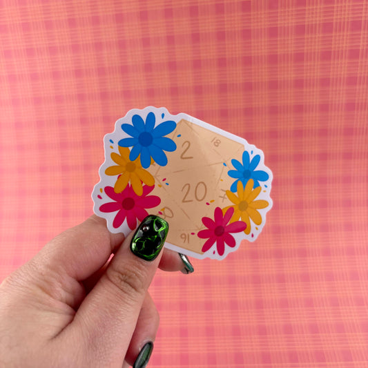 Pansexual Pride d20 Glossy Vinyl Sticker