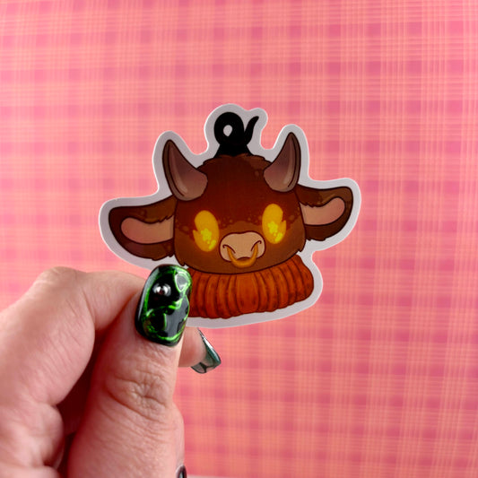 Jack-O-Lantern Pumpkin Cow Sticker