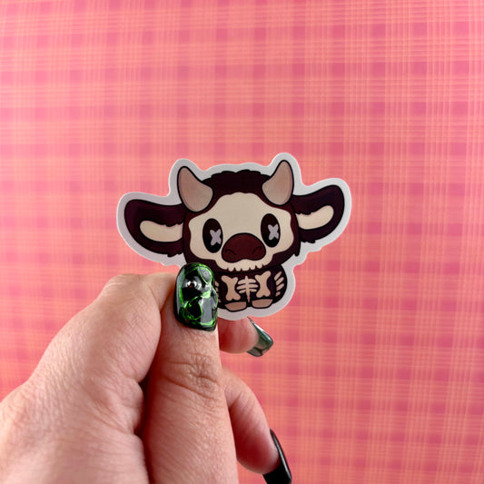 Skeleton Cow Sticker