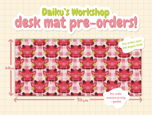 [PREORDER] Strawberry Cow Desk Mat