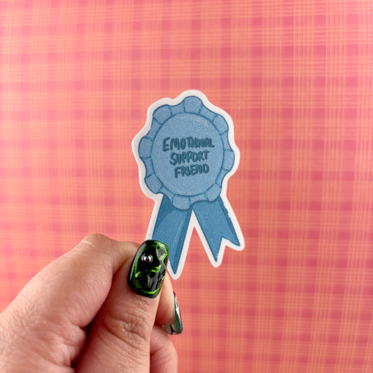 Emotional Support Friend Matte Glitter Vinyl Sticker