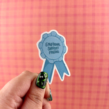 Emotional Support Friend Matte Glitter Vinyl Sticker