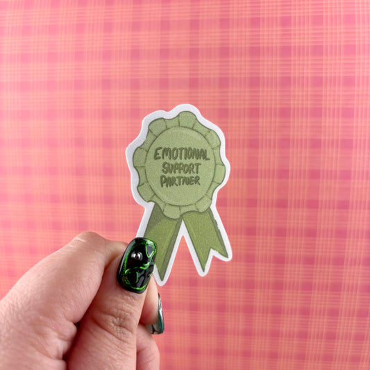 Emotional Support Partner Matte Glitter Vinyl Sticker