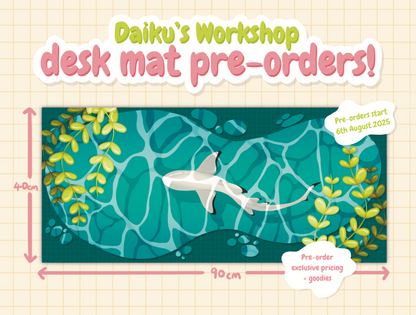 [PREORDER] Tranquil Shark Desk Mat