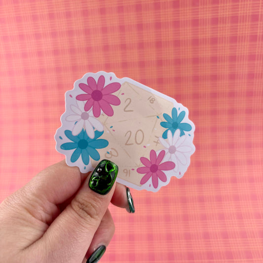 Trans Pride d20 Glossy Vinyl Sticker