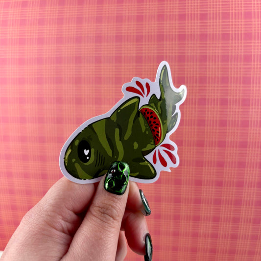 Watermelon Shark Glossy Vinyl Sticker