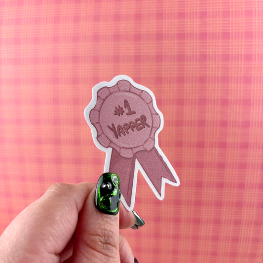 #1 Yapper Matte Glitter Vinyl Sticker