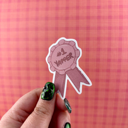 #1 Yapper Matte Glitter Vinyl Sticker